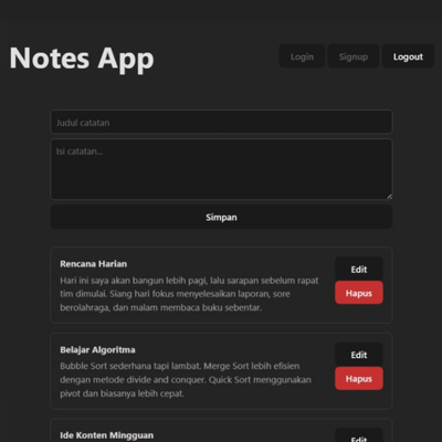 Notes App Serverless PostgreSQL Login